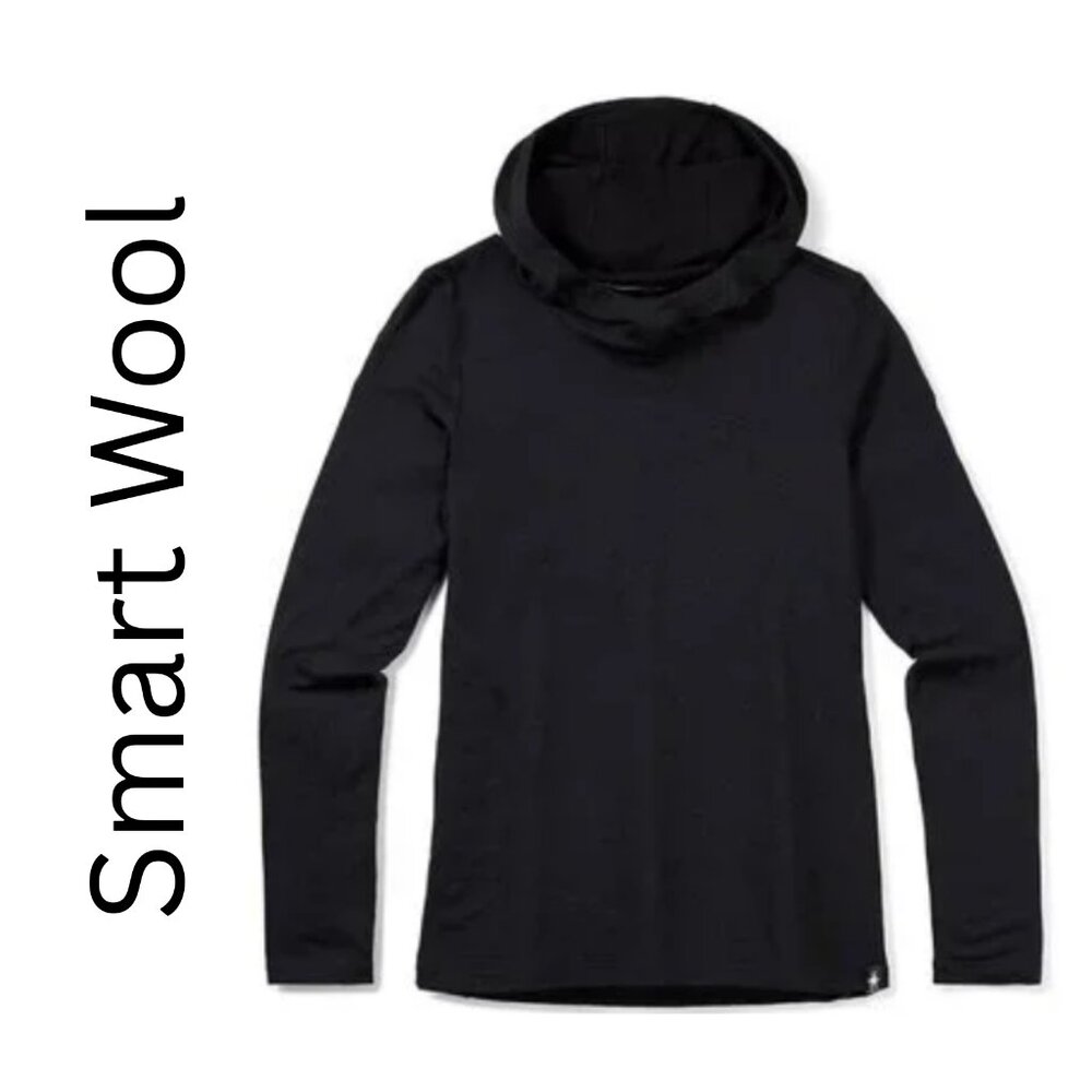 Smartwool Black Merino 150 Lace Hoodie Women's XL Long Sleeve Base Layer